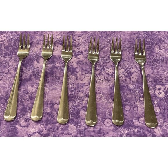 The Main Course MNF3 Cocktail Seafood Forks Korea Stainless Flatware Set of 6 - Picture 1 of 4